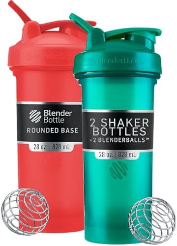 BlenderBottle Classic V2 Plastic Shaker Bottle 28 oz Red, Green, 2-Pack by BlenderBottle