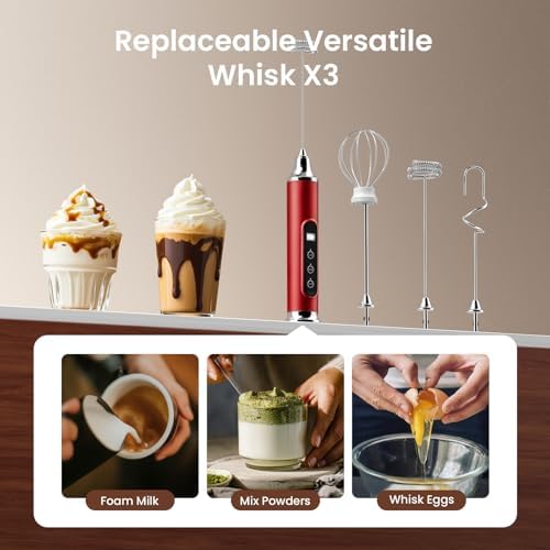 YUSWKO Milk Frother Wand for Coffee, Coffee Frother Handheld Drink Mixer - Image 5