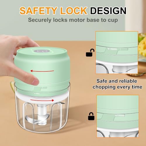 Garlic Chopper, 250ML Garlic Mincer, Electric Mini Food Processor - Image 4