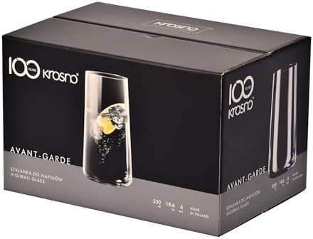 Water Glasses Set of 6, 18.6 oz, Avant-Garde Collection