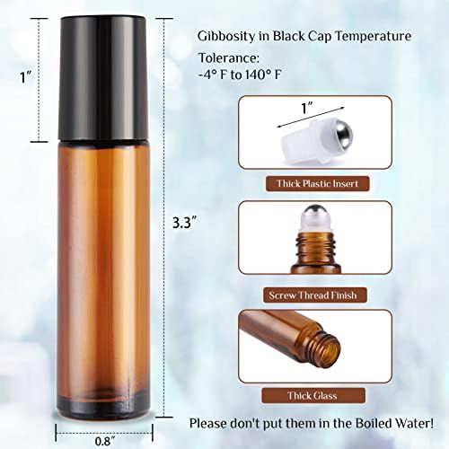 Hoa Kinh 10ml 24Pack Roller Bottles for Essential Oils Amber Roller Bottle - Image 4