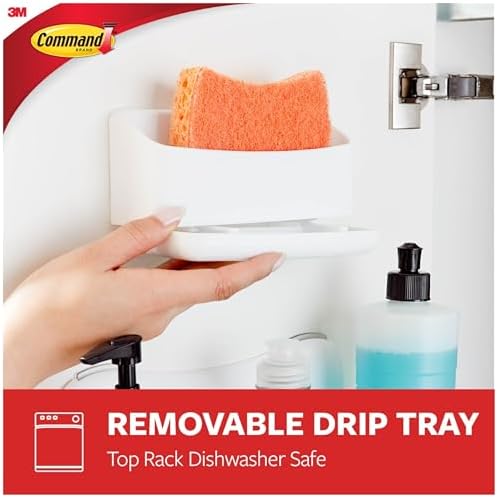 Under Sink Sponge Caddy, Total 2 Caddies with 8 Strips, 2 Pack of 1 Caddy, Organize Damage-Free