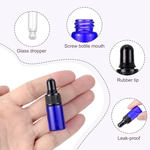 Kesell 20 Pack 3ml Bule Glass Dropper Bottles - Image 3