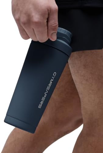 Gymreapers Stainless Steel Protein Shaker Bottle - Double Wall Insulated, Leak Proof, BPA-Free Metal Vacuum Blender Cup For Gym, Sports, Pre & Post-Workout Cold Hydration - 26 OZ (Navy) - Image 7