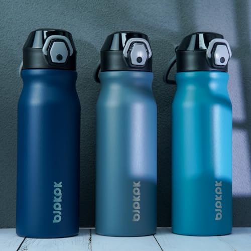 BJPKPK 25 oz Insulated Water Bottle, Straw, Handle, Stainless Steel Flask - Image 5