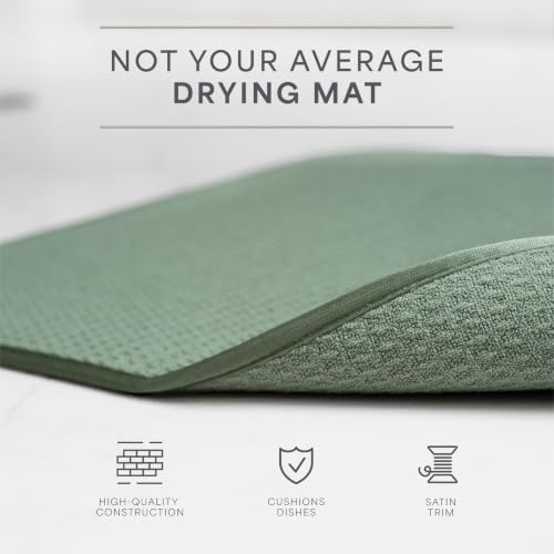 Dish Drying Mat, 18" x 30", Jumbo, Sage Green