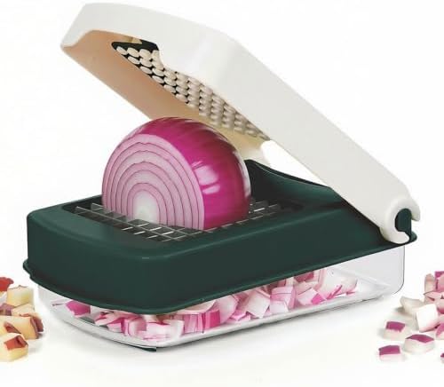 Starfrit Onion Chopper - One-Push Dicing - Stainless Steel Blades - 500ml Container - Green by Starfrit