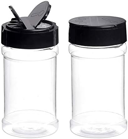 Spice Bottles, 20Pcs 7oz Clear Plastic Container Jars with Lids Labels for Kitchen Storing Spice Powders Dry Goods Peanut Butter BPA free