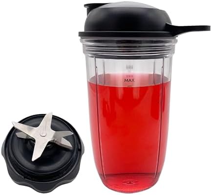 Replacement Blender Combo Easy Twist Extractor Blade with 18oz cup and To-go-lid,compatible with NutriBullet Blender Combo NBF10500/ NBF70500/ZNBF30400Z/ZNBF30500Z/NBF50400(1 cup, 18oz) by CXQ