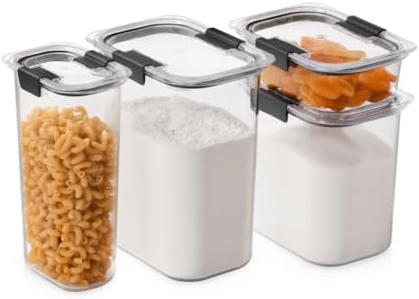 Brilliance Pantry Food Storage Container Set, BPA-Free, Airtight & Leak-Proof, Clear, 8-Piece, Dishwasher Safe