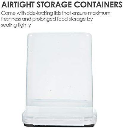 5.2L Flour Sugar Storage Containers, 4 PCS, Black
