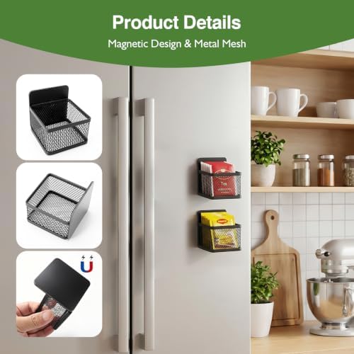6 Pack Magnetic Tea Bag Organizer, Tea Organizer for Refrigerator