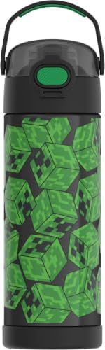 FUNTAINER Water Bottle with Spout, 16oz, Minecraft, Style may vary