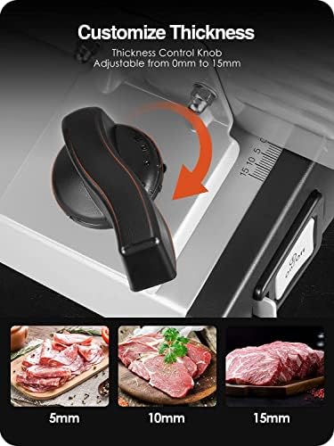 Electric Meat Slicer with 7.5” Stainless Steel Blades, 200W