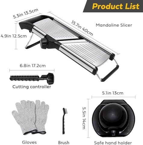 Mandoline Slicer for Kitchen, Stainless Steel adjustable Mandoline slicer - Image 2