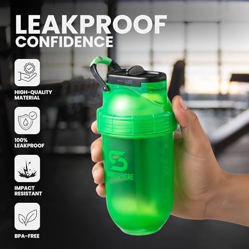 SHAKESPHERE Protein Shaker Bottle with Straw 13.5oz BPA-Free Tritan, Green - Image 3