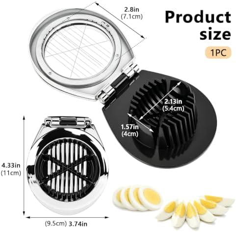 Egg Slicer for Hard Boiled Eggs, Heavy Duty Egg Cutter with 3 Slicing Styles, Dishwasher Safe Stainless Steel Cutting Wires, Ideal for Strawberries, Mushrooms & Soft Fruits - Image 2