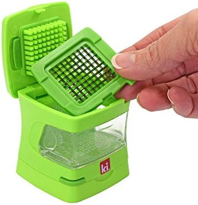 Garlic-A-Peel Garlic Press, Crusher, Cutter, Mincer, and Storage Container - Includes Silicone Garlic Peeler - Easy to Clean - Stainless Steel Blades – (Green), standard - Image 6