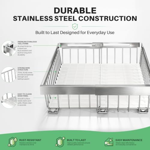 2-Pack Expandable Pull Out Cabinet Organizer (10.6"-15")W x 21"D
