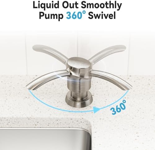 Soap Dispenser for Kitchen Sink Brushed Nickel， Built-in Dispenser, ABS Dispenser Pump with 47”Extension Tube, No More Messy Refills(No Bottle)