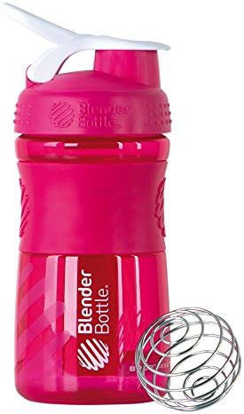 BlenderBottle SportMixer Tritan Grip Shaker Bottle, Pink/White, 20-Ounce by BlenderBottle