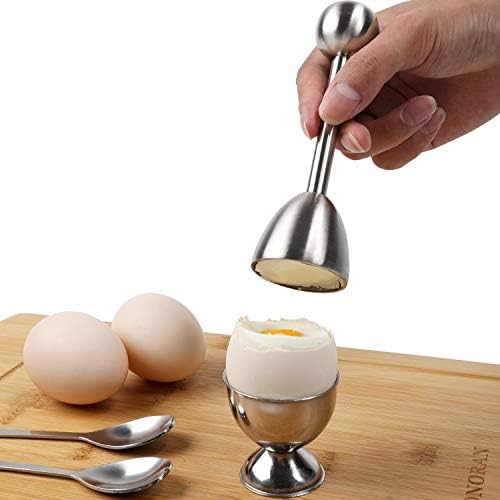Egg Cracker Topper Cutter for Soft Hard Boiled Eggs Separator Holder Set