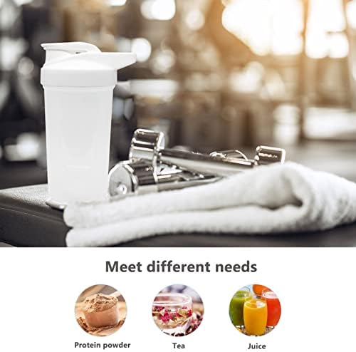 Shaker Bottle Protein Shakes Cup and 10-Ounce/300ML Shaker-Bottle with Whisk Balls, Protein Shakers Bottles Set, Non-BPA plastic (White+Blue(2PCS)) - Image 4