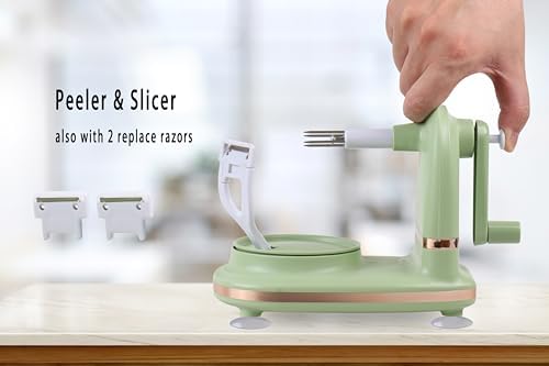 Apple Peeler with 2 Blades Replacements, Apple Peeler Slicer & Corer for Home Kitchen Quick Applesauce Pie Making
