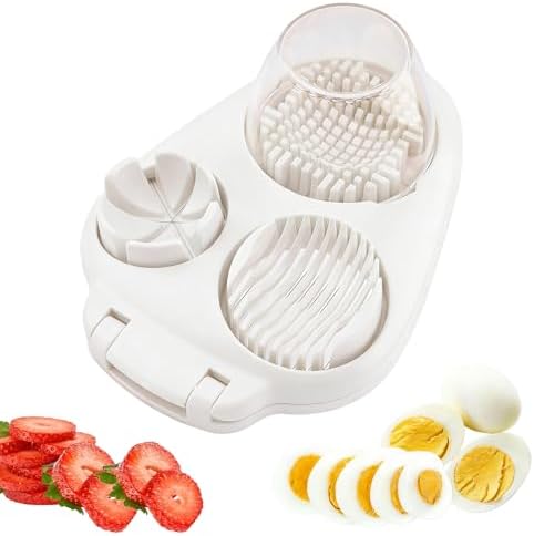 3-in-1 Egg Slicer for Hard Boiled Eggs, Manual Egg Cutter, Dishwasher Safe by Unknown