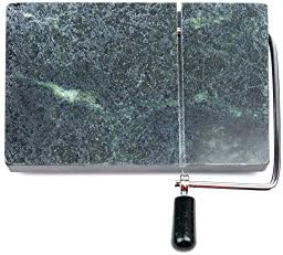 Marble Cheese Slicer, Green, 8 x 5 inch base