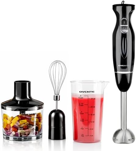 Electric Hand Blender Set with 2 Mixing Speeds, Black HS565B