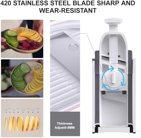 Safe Mandoline Slicer for Kitchen, Vegetable & Food Cutter (Only Slice)