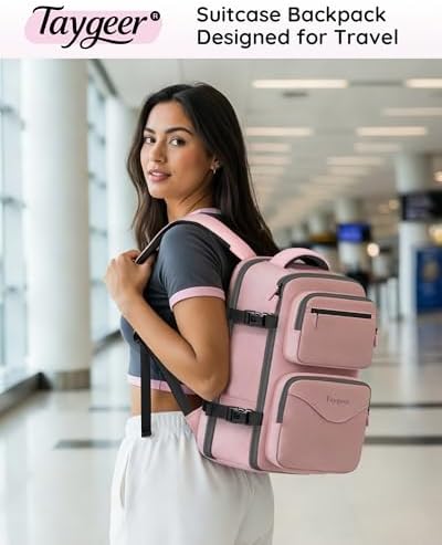 Taygeer Travel Backpack for Women, Travel Personal Item Bag with Shoe Pouch - Image 2
