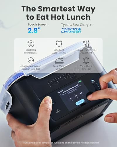 G1 Cordless Electric Heated Lunch Box, 5-Cup, Scheduled Heating