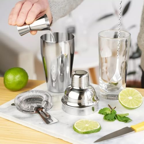 6-Piece Cocktail Shaker Set, Bartender Kit, Drink Shaker, Bar Set