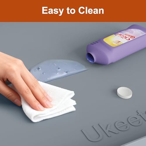34" x 22" Extra Thick Silicone Mat Waterproof with Raised Edge