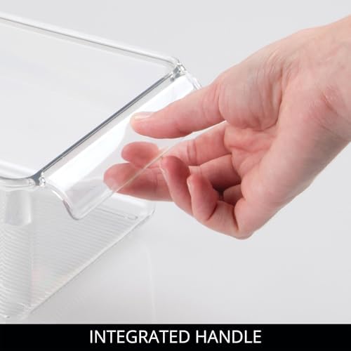Fridge Storage Bin with Handle, Set of 4, Clear