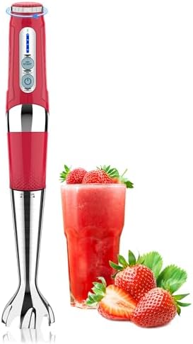 Toogel Cordless Immersion Blender, 21-Speed, 3-Angle Adjust, Red by Toogel
