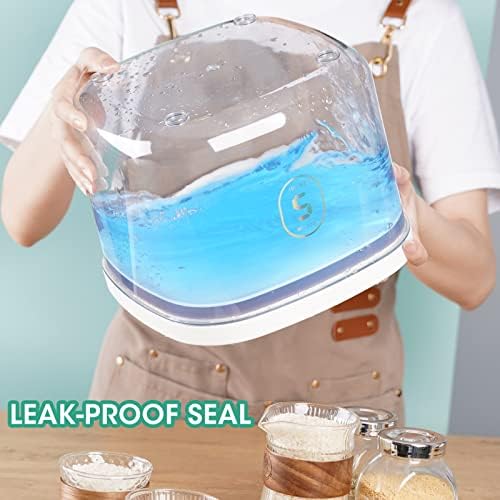 Airtight Rice Container 10 Lbs, Clear Plastic Food Storage Container Bin For Flour Sugar, Dry Food Holder with Easy Locking Lid for Kitchen Pantry Organization and Storage