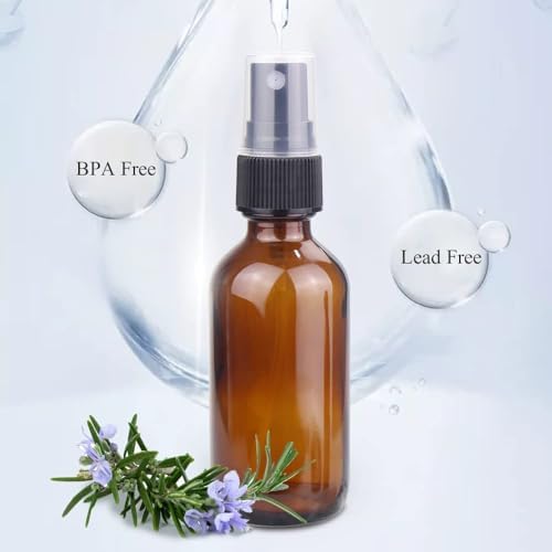 Wedama Spray Bottle, 2 oz Fine Mist Glass Spray Bottle, Little Refillable Liquid Containers for Watering Flowers Cleaning (12 Pack, Amber) - Image 5