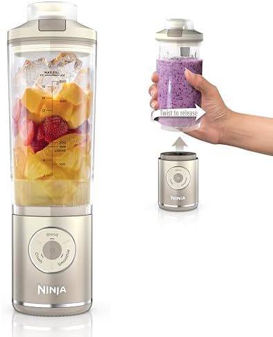 Ninja Blast Max Portable Blender, Twist & Go, 22oz, Cream, BC251IV by Unknown