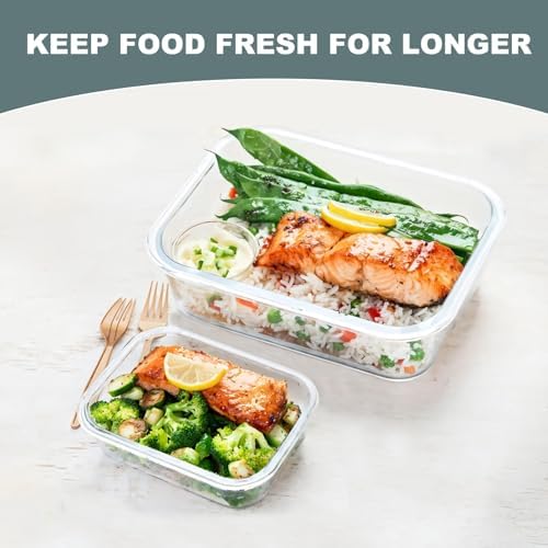 10 Pack Glass Food Storage Containers with Lids