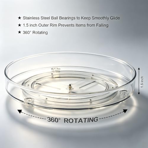 Lazy Susan Organizer, Rotating Turntable Organizer Tray(11" 2Pack)