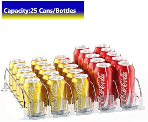 Drink Organizer for Fridge - Storage 25 Cans