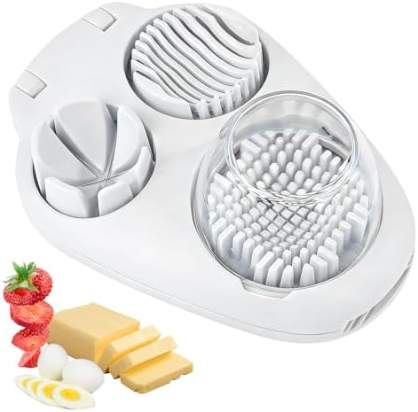 3 In 1 Egg Slicer For Hard Boiled Eggs, Strawberry Slicer Grape Cutter by Eosraffa