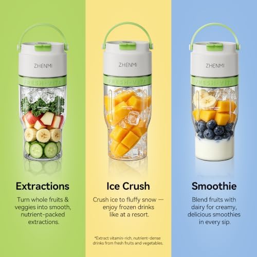 J27 BPA-Free Cordless Portable Personal Blender – 24oz Ice Crushing Blender for Shakes & Smoothies, Lightweight & Compact Design with Modern Look, Easy to Clean, Dishwasher Safe. On-the-Go - Image 2