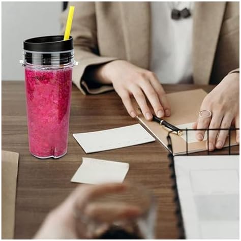 2Pcs 16Oz Measured Compact Single Serve Blender Cups With 4Pcs To-Go Lids Replacement | Compatible With Ninja BL660 BL740 BL770 BL810 QB3000 Blenders - Image 4