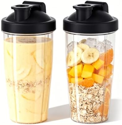 ICUCINA - 28 Oz Blender Cup Replacement with To-Go Lids, Cups for Protein Shakes, BPA Free Smoothie Cups (Pack of 2) by iCucinaKitchen