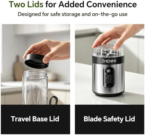 Portable Blender,20oz Personal Blender for Smoothies with 2 Lids - Image 6