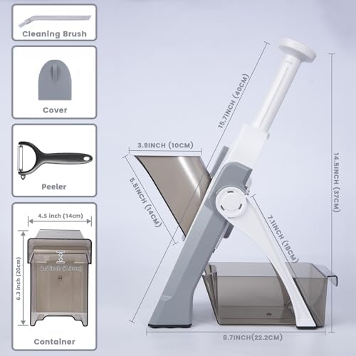 Safe Mandoline Slicer for Kitchen,Adjustable Potato Slicer 1-8 mm